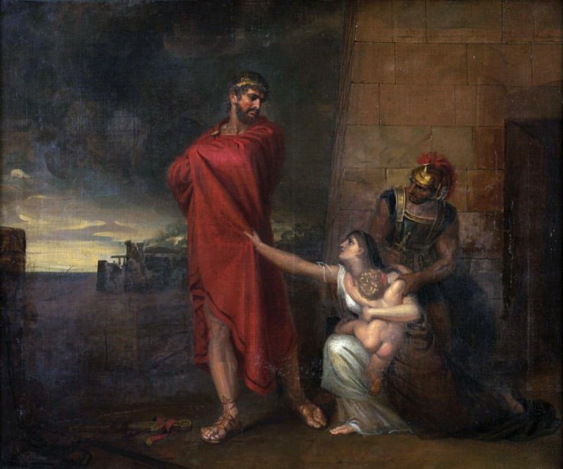 Andromache imploring Ulysses to spare the life of her son. George Dawe