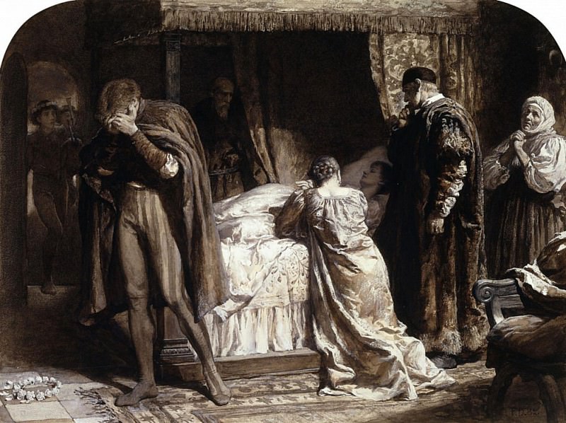 Scenes from Romeo and Juliet: Juliets Chamber (IV, V). Sir Frank Bernard Dicksee