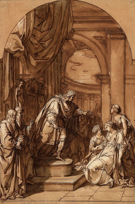 Esther at the feet of Ahasuerus. Giovan Battista Dell’Era