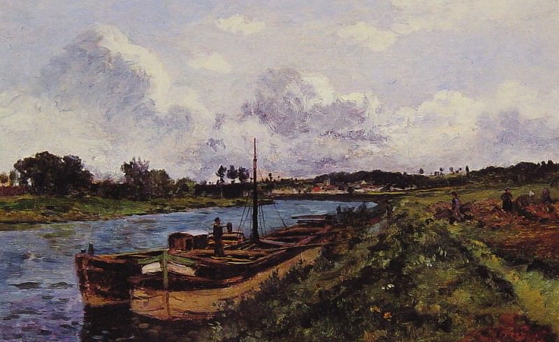 View of the River Oise Auvers Sur Oise. Karl Pierre Daubigny