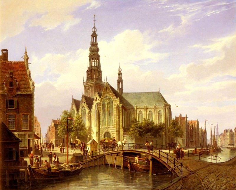 A Capriccio View Of Amsterdam. Pieter Christiaan Cornelis Dommelshuizen