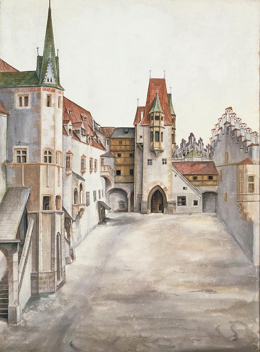 Courtyard of the Former Castle in Innsbruck without Clouds. Albrecht Dürer