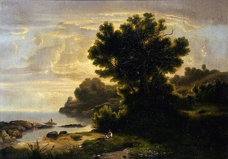 Landscape with Family by Lake. Robert Seldon (Scott) Duncanson