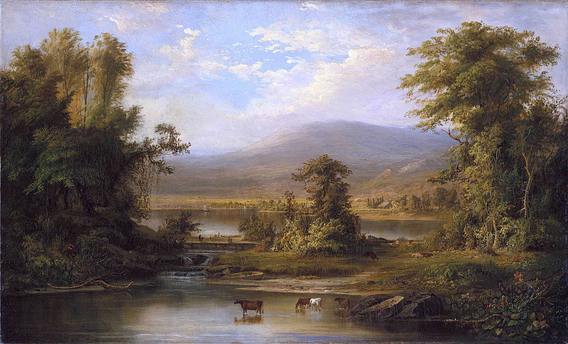Landscape with Cows Watering in a Stream. Robert Seldon (Scott) Duncanson