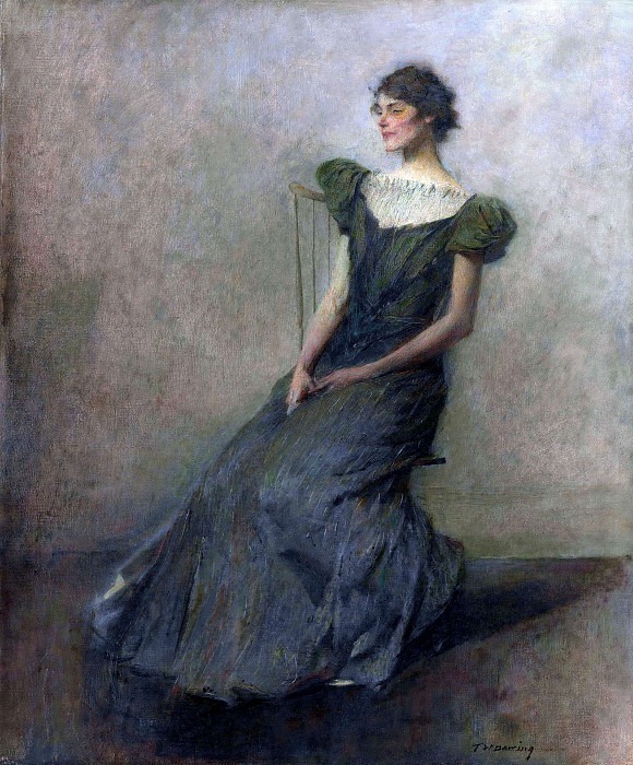 Lady in Green and Gray. Thomas Wilmer Dewing