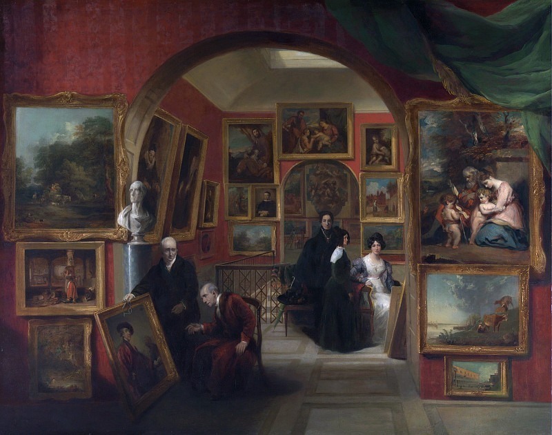 The Interior of the British Institution Gallery. John Scarlett Davis