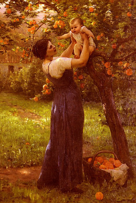 Мать и дитя в саду. Виржиния Демон-Бретон