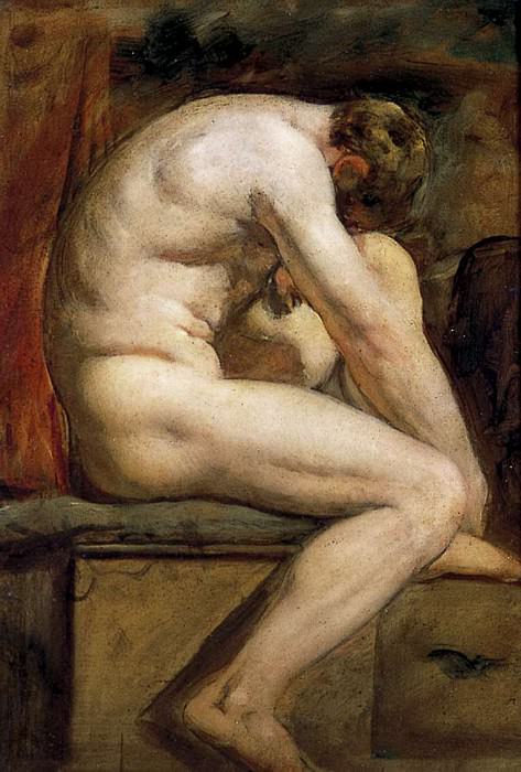Male Nude Crouching. William Etty