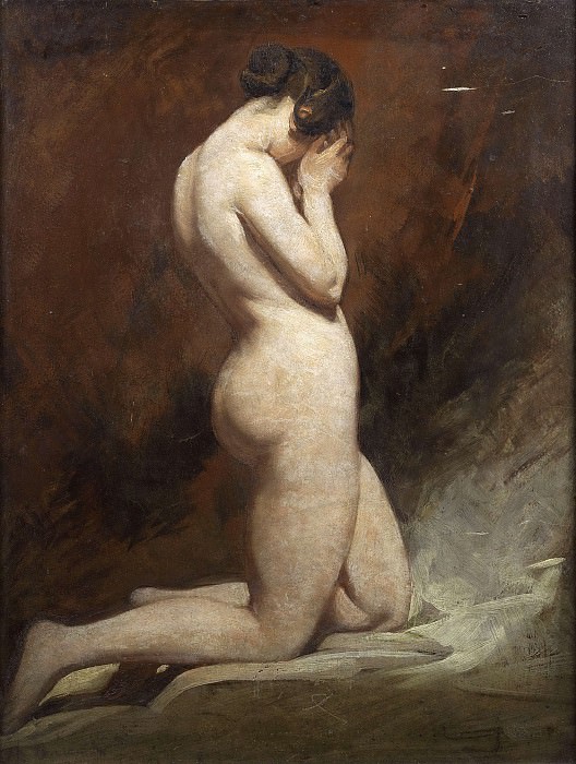 Nude kneeling. William Etty