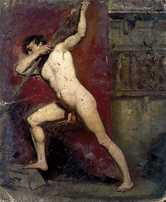 Male Nude with Staff. William Etty