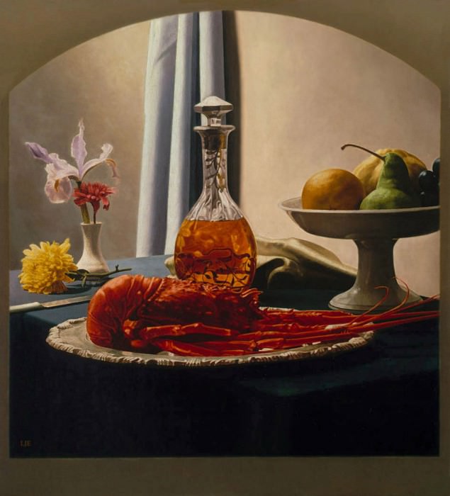 Still Life with Bourbon and Lobster. Luis Jose Estremadoyro