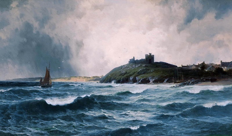 Coastal Scene With Criccieth Castle. John Joseph Enneking