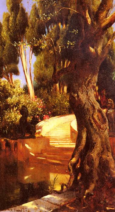 The Staircase Under The Trees. Rudolf Ernst