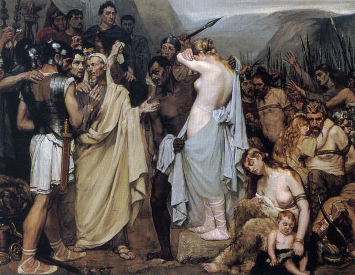 The Victory of Julius Caesar Over The Belgians. Louis Van Engelen