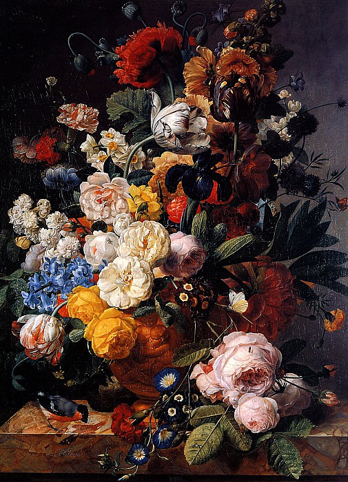 Eliaerts Jan Frans Flowers in a vase. Sun. Jan Frans Eliaerts