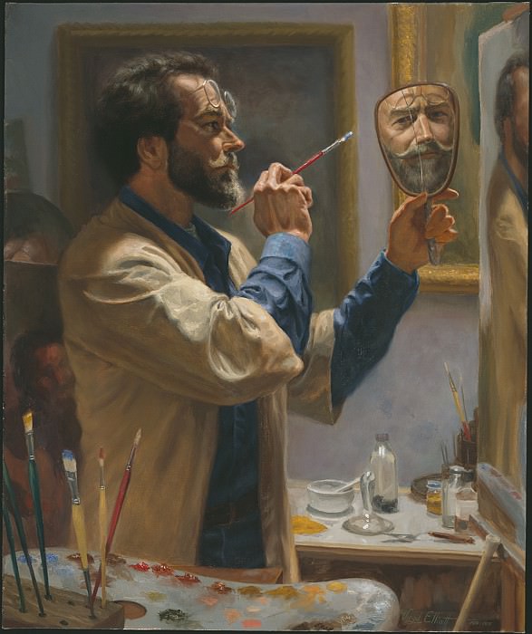 Self Portrait with Two Mirrors. Virgil Elliott