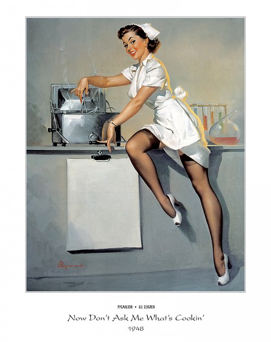 PYG GE 029 Now Dont Ask Me Whats Cookin 1948. Gil Elvgren