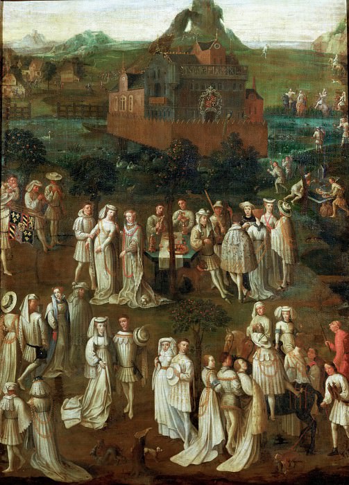 A Garden Party at the court of Burgundy. Jan van Eyck