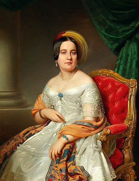 Portrait of Louise von Wertheimstein (Vienna 1813-1890), born Biedermann. Anton Einsle