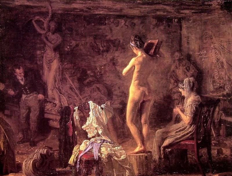 William Rush Carving His Allegorical Figure of the Schuylkill River. Thomas Eakins