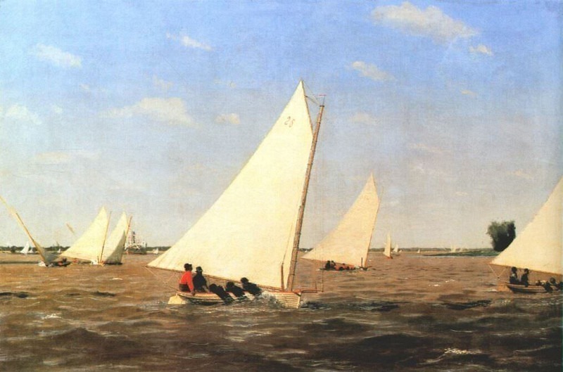 eakins sailboats racing on the delaware 1874. Томас Икинс