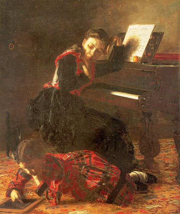 Home Scene (The Sisters of the Artist), 1870-71, oil. Thomas Eakins