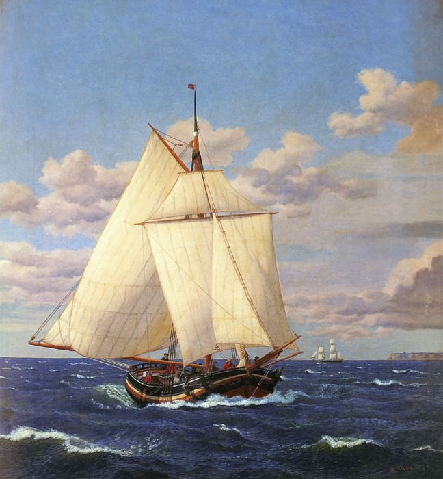  En Dansk Yacht Passerer Stevns, Christoffer Wilhelm Eckersberg