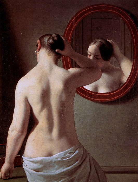 Женщина, стоящая перед зеркалом. Кристоффер Вильхельм Эккерсберг