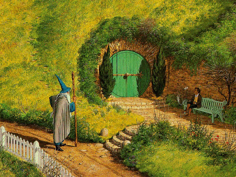 Middle Earth-Gandolf & Bilbo-Detail(Jlm). Middle Earth