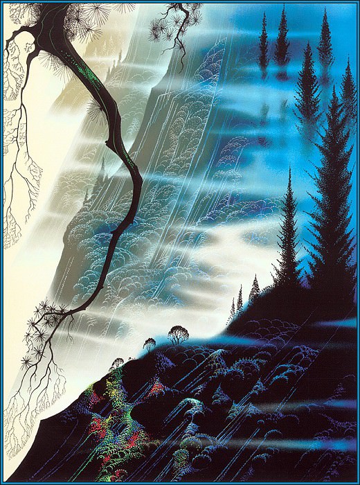 Sea Cliffs and Red woods. Eyvind Earle