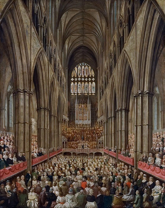 Interior View of Westminster Abbey on the Commemoration of Handel, Taken from the Manager’s Box. Edward Edwards