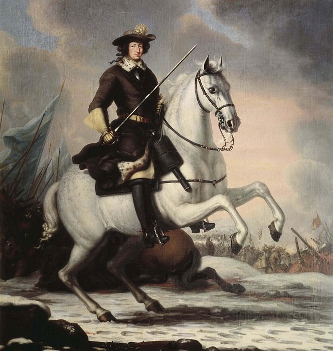 Король Швеции Карл XI (1655-1697) на коне. Давид Клёккер-Эренстраль (Приписывается)