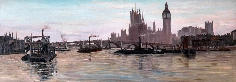 The Thames at Westminster. Edwin Edwards