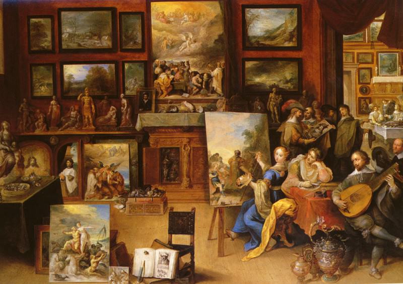 Живопись, поэзия и музыка в роскошной комнате, 1636. Франс Франкен Младший
