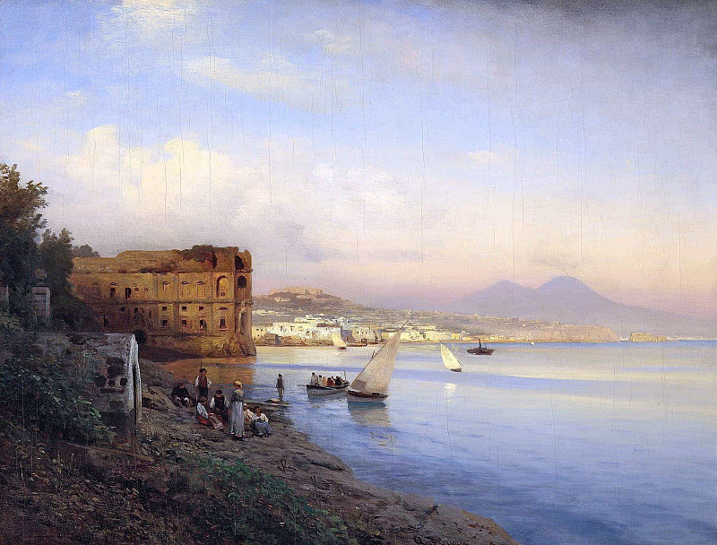View of the Bay of Naples; Blick auf die Bucht von Neapel. Albert Flamm