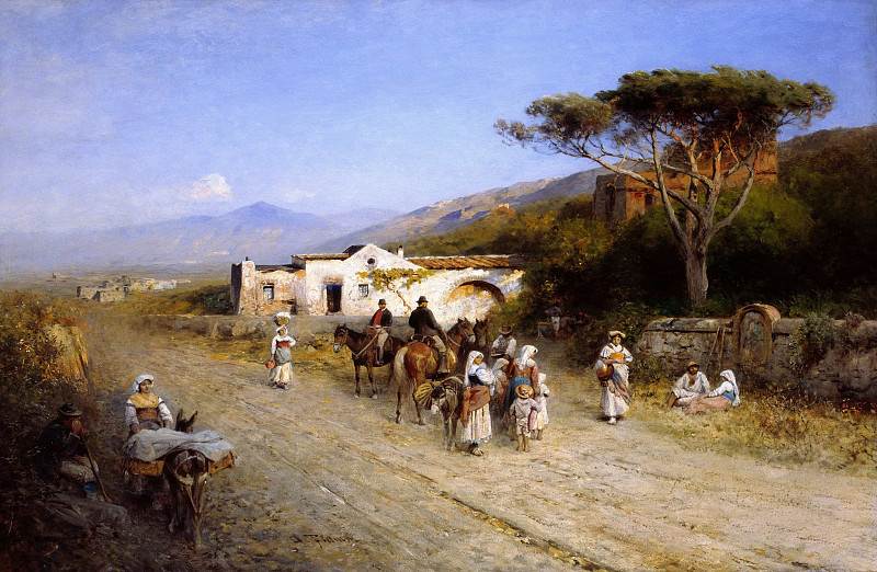 Italian country road; Italienische Landstraße. Albert Flamm