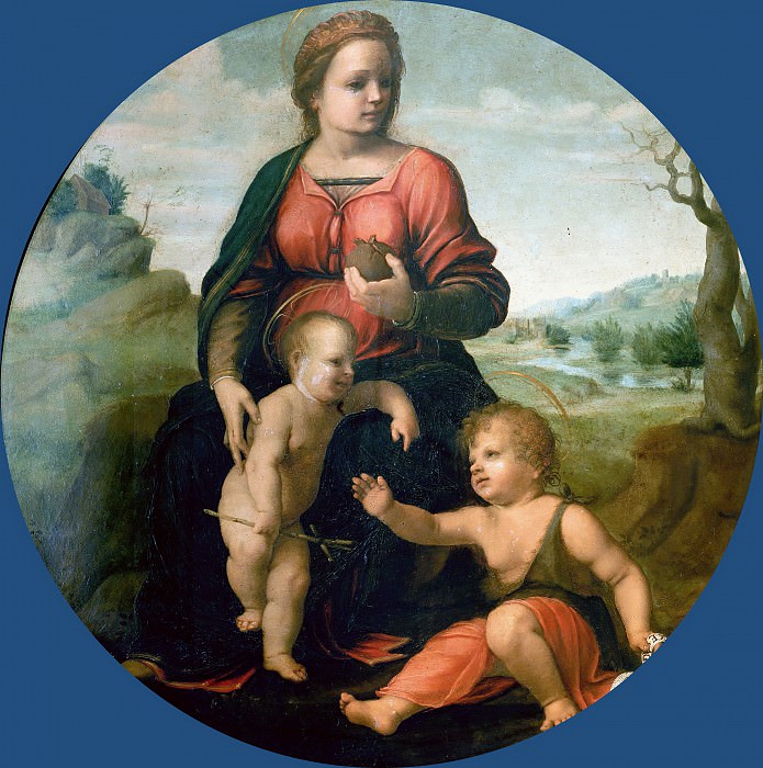 Madonna and Child with the Infant Saint John the Baptist. Franciabigio (Francesco di Cristofano)