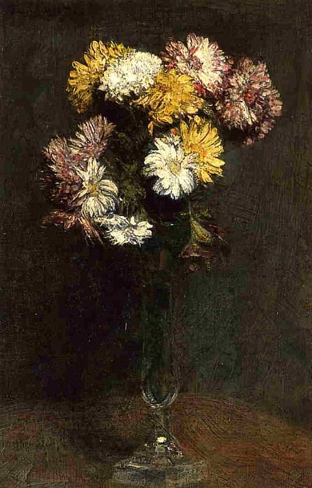 Chrysanthemums. Ignace-Henri-Jean-Theodore Fantin-Latour