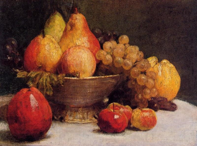 Bowl of Fruit. Ignace-Henri-Jean-Theodore Fantin-Latour