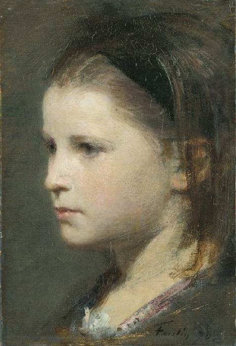 Head of a young girl. Ignace-Henri-Jean-Theodore Fantin-Latour