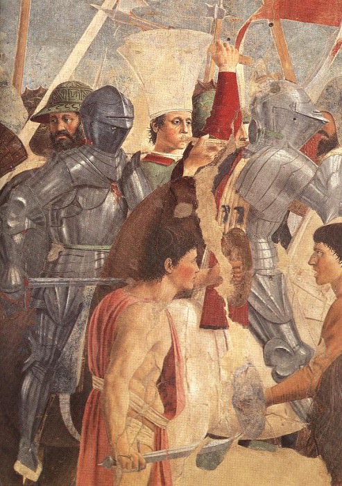 Битва императора Ираклия с Хозроем, фрагмент - Трубач. Пьеро делла Франческа