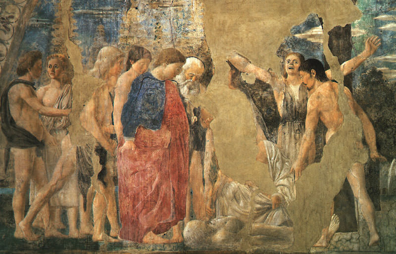 Циклфресок в Ареццо - Смерть Адама, фрагмент. Пьеро делла Франческа