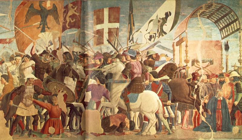 The Arezzo Cycle - Battle between Heraclius and Chosroes (detail). Piero della Francesca