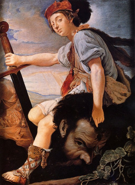 Flatman T David With The Head Of Goliath. Томас Флэтмен