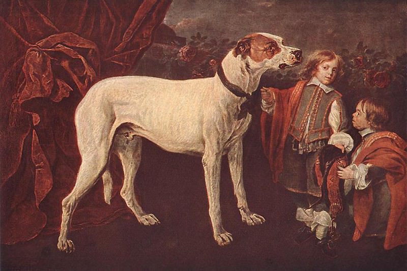 Большая собака, карлик и мальчик. Ян Фейт