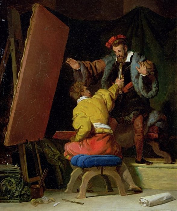 Aretino in the Studio of Tintoretto. Alexandre Evariste Fragonard
