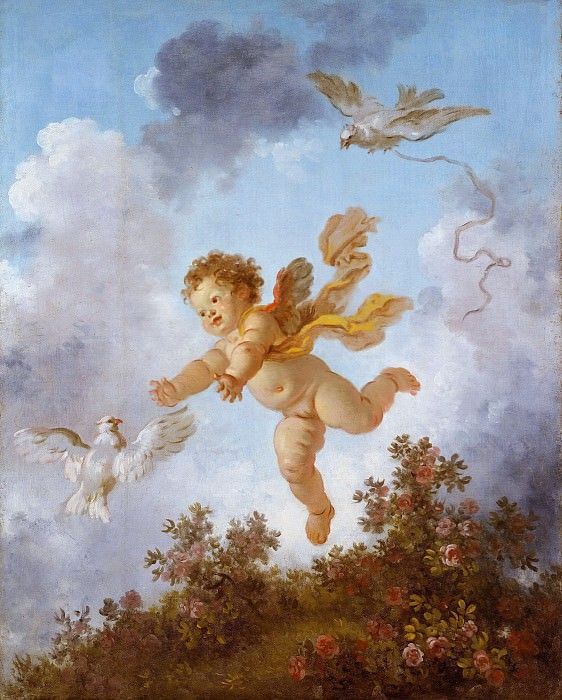 Расцвет любви: Амур преследует голубя. Жан Оноре Фрагонар