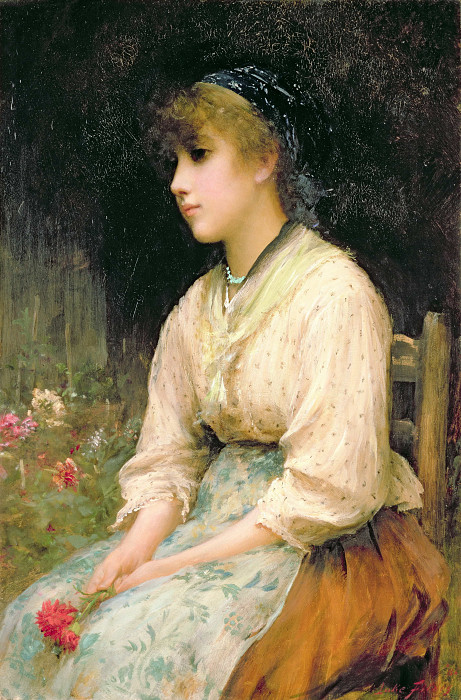 A Venetian Flower Girl. Luke Fildes