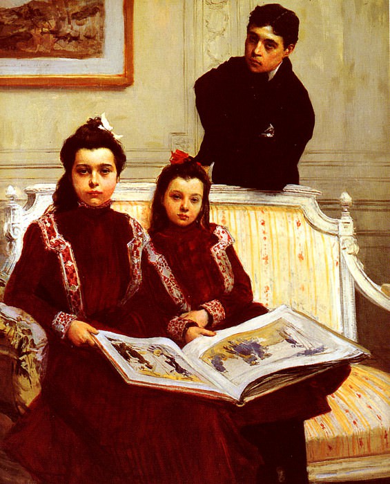 Семейный портрет: юноша и две его сестры. Франсуа Фламенг