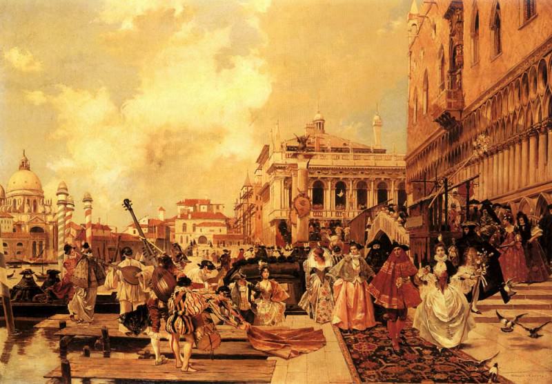 Le Carneval A Venise. Francois Flameng